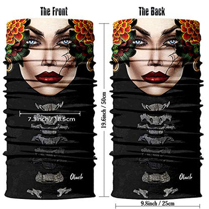 Obacle Skull Face Mask for Women Dust Wind Sun Protection Rave Festival Riding - color: Women Big Red Lip