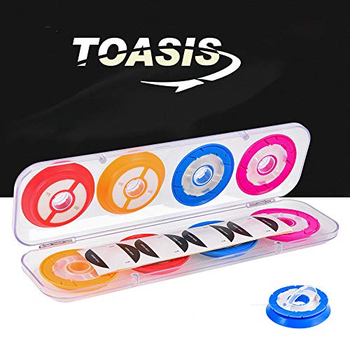 Toasis Fishing Snell Rig Holder Silicon Rubber Leader Line Spool Pack of 8pcs with Tackle Box