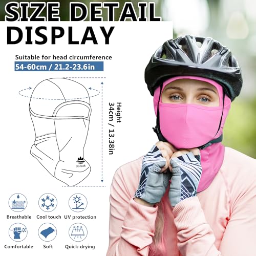 Balaclava Ski Mask, Sun UV Protection Breathable Full Head Face Mask for Men Women Skiing Cycling - color: Pink
