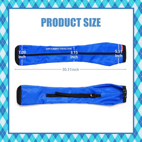 Chris.W Portable Trekking Pole Carrying Bag Storage Bag Pouch with Zipper for Walking Stick Hiking Poles Travel Case - color: Blue