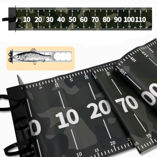 47.2in Fish Measuring Board, Waterproof PVC Ruler with 90° Bump Board | Portable fish ruler for accurate measuring. Ideal for bass, trout and pike on boats, kayaks, coolers and docks.