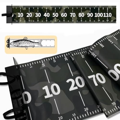 47.2in Fish Measuring Board, Waterproof PVC Ruler with 90° Bump Board | Portable fish ruler for accurate measuring. Ideal for bass, trout and pike on boats, kayaks, coolers and docks.