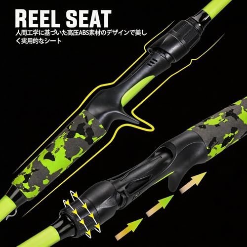 Sougayilang Baitcasting Combo – 8.0:1 Gear Ratio, 18LB Drag, 9+1 Bearings, IM7 Graphite 2-Piece M/MH Rod, EVA Handle, Camo Finish for Topwater Bass, Pike, Walleye - style: Cast-6'10''-right Handle-m