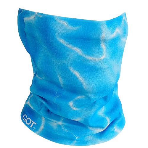 Fishing Face Mask Neck Gaiter - UV Sun Protection Cover for Men Women | Moisture-Wicking, Quick-Drying, Lightweight, Camo Design, Multi-Style Headwear, SPF Sun Shield - color: Aqua Blue