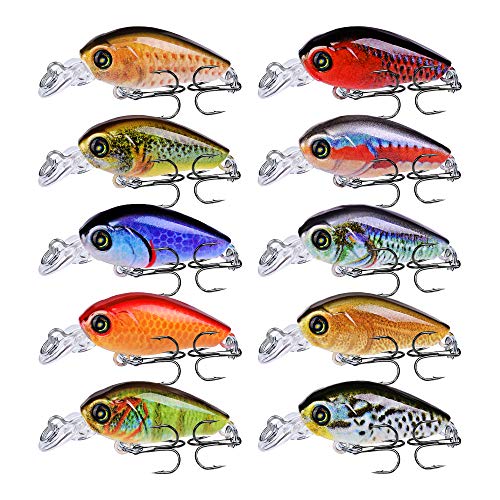 Mini Crankbait Fishing Lures Kits Swimbait Wobbler Hard Baits for Bass Trout Pike Freshwater and Saltwater 10pc-20pc/pack - color: 10pcs-4.7cm/0.14oz