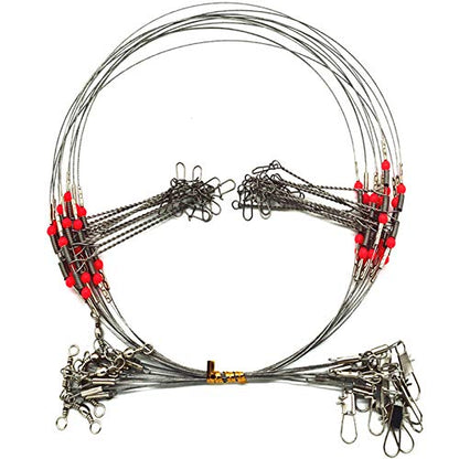 Senyu Wire Trace Leader Rig Stainless Steel 1-5 Arms Fishing Rigs with Snap,High-Strength Fishing Leaders Saltwater-Perch Rigs for Fishing - color: Arm Length 2.7inch, style: 2 Arm Leader