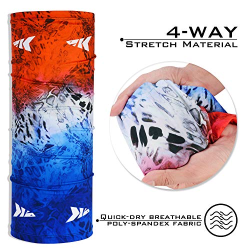 KastKing Sol Armis Neck Gaiter - UPF 50 Face Mask - UV Sun Protection Mask for Men & Women, Fishing, Hiking - color: K: Rocket Pop (Size: 19"x9.5")