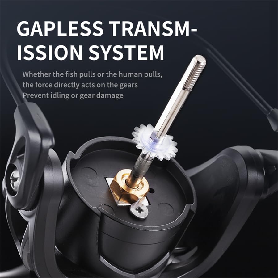 GTA Spinning Fishing Reel 5+1 Stainless BB Saltwater 2000/3000/4000 Series Fishing Spool Ultralight 17.6 lbs Aluminum Crappie or Catfish Reel De Pesca