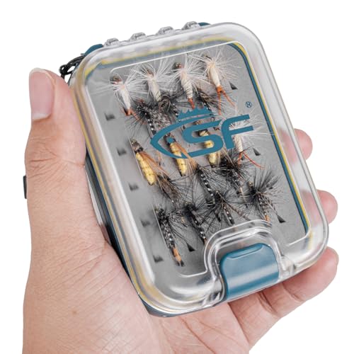 SF Plastic Waterproof Pocket Fly Fishing Box Double Side Clear Lid Easy Grip Foam with Lanyard Mini Fly Box - style: Easy Grip Foam-Lanyard