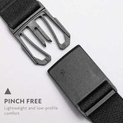 Arcade Belts Mens Explore Belt, Stretch Webbing for Max Comfort & Custom Fit, Metal-Free Buckle, Machine Washable Travel Belt - color: Black
