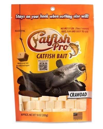 Catfish Pro Catfish Bait - 10oz Bag with 80pcs | Irresistible Scent for Catfish | Mess-Free, Stays On Your Hook When Nothing Else Will | Great for Rod, Reel, Trotline, Jugs & Yoyos Fishing - color: Crawdad