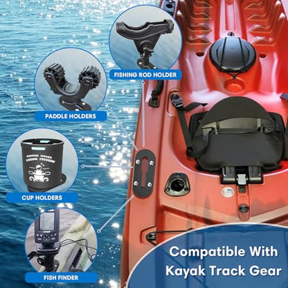 Kayak Track, Kayak Low Profile Track,Kayak Rail, Kayak Accessories Mount Track, Kayak Paddle Holder Kayak Gear Track for Fishing Rod Holde,Fish Finder, Kayak Rod Holder,Anchor Cleats - size: 4 INCH/2 PCS