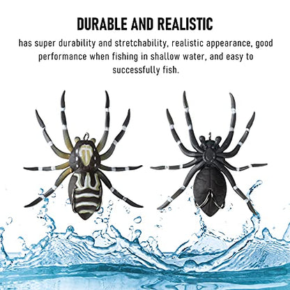 Sumind 4 Pieces Spider Lures Fishing Bass Spider Lure Freshwater Fishing Lures for Bass 1.9 Inch Length Weigh 0.2 oz - color: Colorful