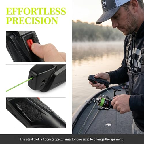 Electric Fishing Line Stripper (3.5m/s) – Battery Powered Portable Line Removal Tool for Spinning, Casting & Trolling Reels – Fast Wire Stripping & Spooling Aid for Anglers
