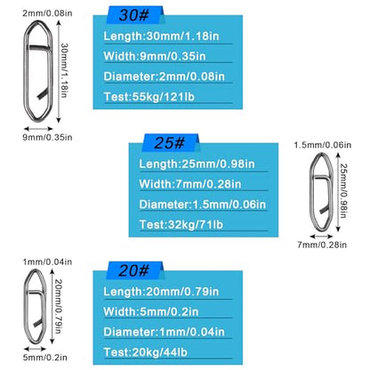 Fishing Snaps Power Clips,50pcs/100pcs Stainless Steel Speed Clip for Fishing Lure Quick Change,Crankbait Popper Lures Quick Snap Connector Tackle Saltwater Freshwater - size: Clips - Small 50pcs