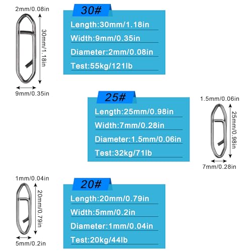 Fishing Snaps Power Clips,50pcs/100pcs Stainless Steel Speed Clip for Fishing Lure Quick Change,Crankbait Popper Lures Quick Snap Connector Tackle Saltwater Freshwater - size: Clips - Large 50pcs