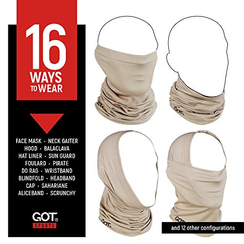 UPF 50+ Fishing Neck Gaiter - UV Face Mask Sun Protection for Men Women | Moisture-Wicking, Quick-Drying, Built-in SPF, UVA/UVB Blocking, Hunting Camo Design, Versatile Headwear - color: Desert Sand