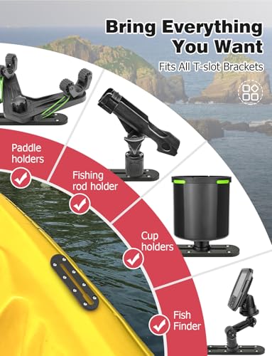 Mellbree Kayak Track, 7Inch Kayak Rail Mount Kayak Low Profile Track for Fishing Rod Holder, Fish Finder, Cup Holder, Anchor Cleats 2Pack - size: 7 inch - 2pcs
