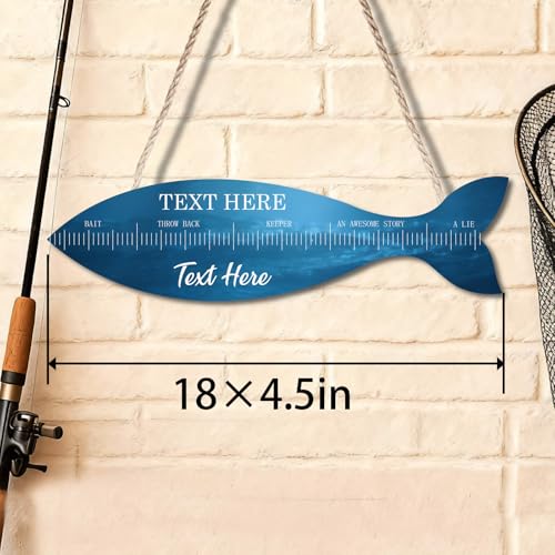 Personalized Father's Day Fishing Gifts Custom Fish Ruler Custom Fish Measuring Board For Daddy Customized Wall decor Boat Decals (Personalized)