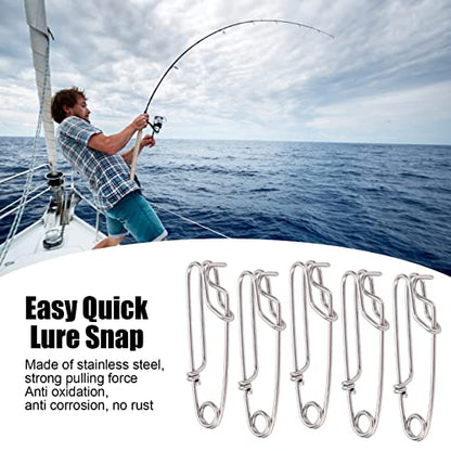 Longline Fishing Snap Clips, Stainless Steel Longline Branch Hanger Snap Swivels fl-Oat Line Tuna Clip Fishing Accessories, Downrigger Release Clip, 5Pcs Tuna Clips for Floats Tuna Fishing Line Fis