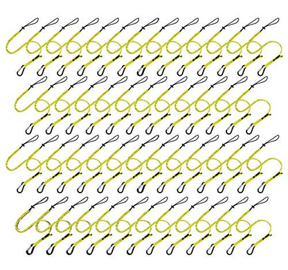 BearTOOLS Tool Lanyard with Buckle Strap – Clip Bungee Cord – Heavy Duty Screw Locking Connector – Fall Protection and Safety – Adjustable Loop End – Tough Tether – Construction - 09250YS (50 Pack) - size: 50-pack