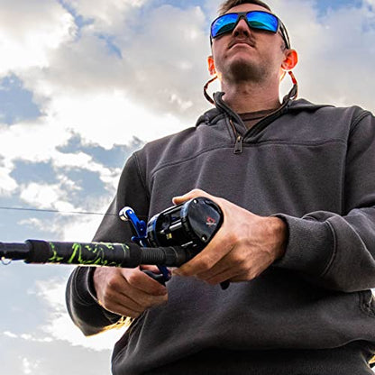Piscifun Chaos XS Baitcasting Fishing Reel, Reinforced Metal Body Round Baitcaster Reel, Smooth Powerful Saltwater Inshore Surf Trolling Reel, Conventional Reel for Catfish, Musky, Bass, Pike - color: Blue, style: 60 Right Hand Retrieve