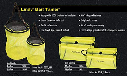 Lindy Bait Tamer Fishing Bag - Keeps Live Bait Healthy and Active - color: 5 Gallon (Top Opening)