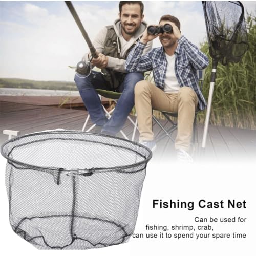 Steel Fishing Net – Foldable & Lightweight Landing Net with Detachable Head, Portable for Catching Fish, Shrimp, Crab (Black, 8mm Interface)‌