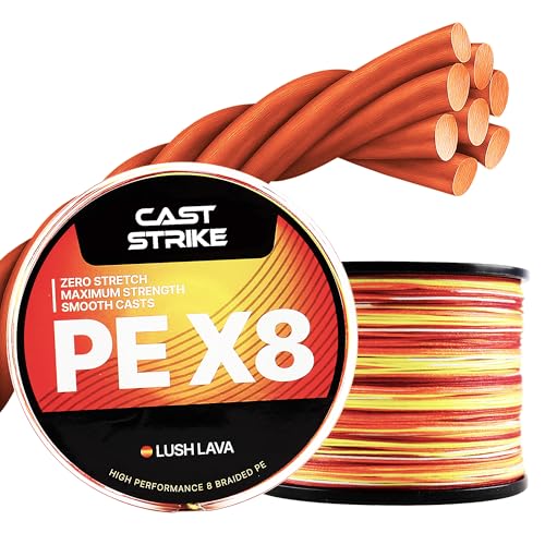 Braided Fishing Line, 100% PE X8 Super Braid for All Waters Pro | Zero Stretch High Strength Abrasion Resistant Smooth Casting for Saltwater Freshwater Bass Catfish Trout Carp Fishing Tackle - color: LUSH LAVA, size: 40LB (150 Yards)