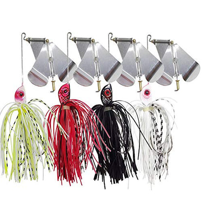 Fishing Lures Buzzbait Spinnerbait Topwater Lure for Bass Pike Fishing 4pcs/Package