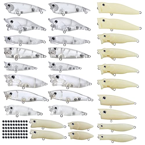 Blank Hard Lures Kit Unpainted Fishing Baits Sets Crankbait Wobblers Freshwater Fish Lure Wobblers Minnow Lure Bodies Fishing Tackle - color: 30PCS-B