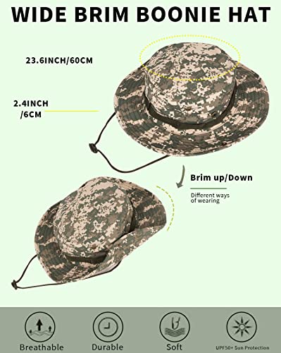 Sun Hats for Men Women Bucket Hat UPF 50+ Boonie Hat Foldable UV Protection Hiking Beach Fishing Summer Safari - color: 1pack-green-1