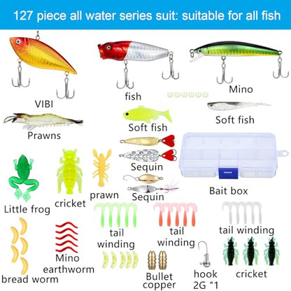 Sosation 134 Pcs Fishing Tool Fishing Tackle Box Kit and Equipment for Adults Beginner Gift, Hook Remover, Pliers Kit, Backpack Tackle Container Lures, Lip Gripper, Weigh Scale - color: Digital Pattern