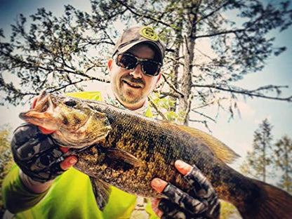 Bassdash ALTIMATE UPF 50+ Sun Protection Fingerless Fishing Gloves Men - color: Black Camo, size: Medium