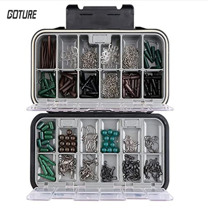 Goture Small Black Waterproof Clear Tackle Box Fixed Compartments Lure Case | Waterproof Fishing Lure Boxes, Fishing Bait Storage Lure Case Bait Plastic Containers - color: Black SMALL(Size: 6.69'' L X 4.33'' W X 1.81'' H)