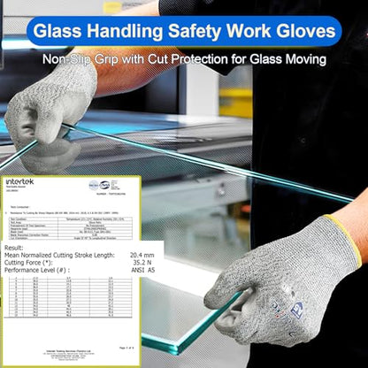 Dowellife Cut Resistant Work Gloves for Men & Women - ANSI A5 & EN388 Level 4, Breathable PU Coated, Grey Non-Marking - for Gardening, Fishing, Automotive, Construction, Wood Carving (X-Large, Grey) - size: X-Large (Pack of 2)