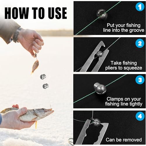 Split Shot Fishing Weight 110pcs Fishing Weights Sinkers Removable Clip On Fly Fish Line Round Lead Weights for Bass Trout Walleye - size: 1/28 oz (110 pcs)