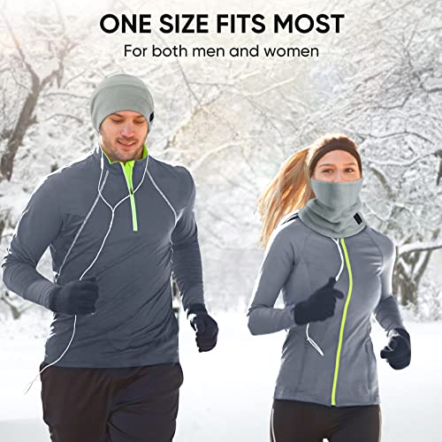 TICONN Neck Gaiter Face Cover Scarf, Neck Warmer Breathable Sun & Wind-proof for Skiing Fishing Hiking Cycling - color: Chiseled Stone-2pk, style: Fleece