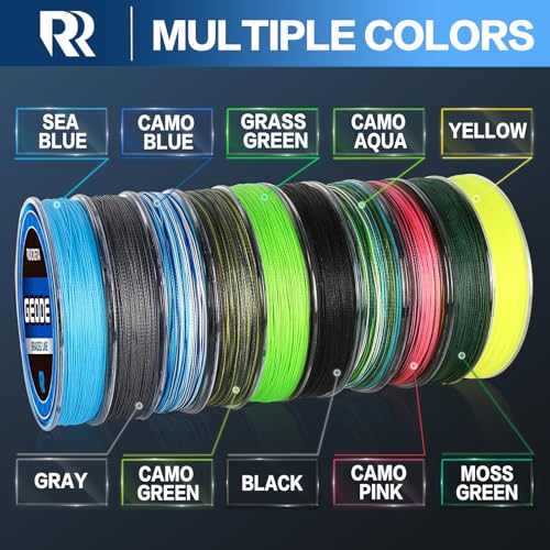 Geode Braided Fishing Line, Super Strong Power Braid Lines for Saltwater and Freshwater Fish 8-50lb, 150yds/300yds/500yds/1000yds - color: Sea Blue, size: 30LB(150YDS)