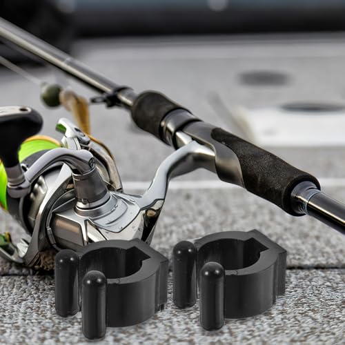 10Pcs Fishing Rod Holder Clips with Screws Wall Mount Fishing Rod Rack Clip for Storage Pool Cue Holder Clamps for Cue Storage Space Saving Display for Home or Retail