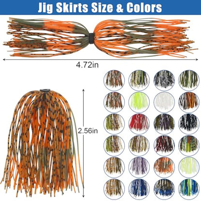 Spinner Bait Skirt Jig Skirts Replacement DIY Fishing Lure Making Supplies Soft Skirt for Spinnerbaits Bass Fishing Jigs Buzzbait Squid Jigs Fishing Lure Skirts 50 Strands - style: 24pcs