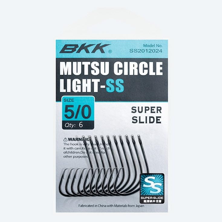 BKK Mutsu Circle Light Hook | Multi Pack | 2X | Super Slide Coating | Needle Point - size: 6/0 25-Pack