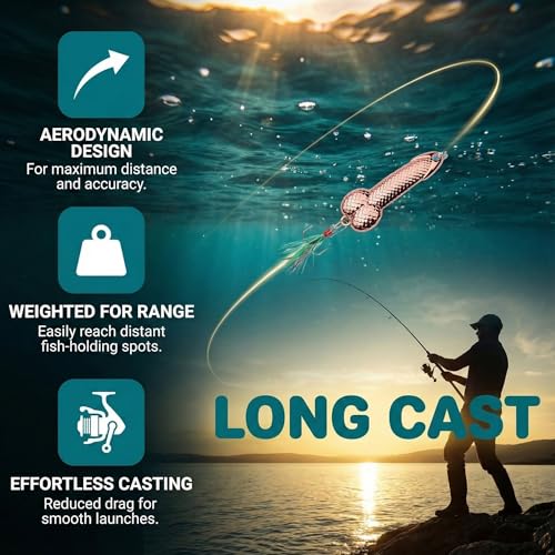 Gag Fishing Lures Set Metal Luminous Sequin Spoons Funny Top Water Bass Fishing Lures Fishermen Gear Spinner Baits Freshwater Saltwater Equipment Fishing Hook for Fishing Lover Men - color: Rose Gold