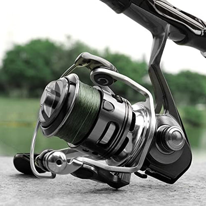 TRUSCEND Spinning Fishing Reel, Aviation Metal Material Body Reels, Industrial Durable-Strength, High Speed & Stability, Ultra-Light & Powerful, Smoother & Durable, Saltwater Freshwater Fishing Gear - color: C1-Black-2000