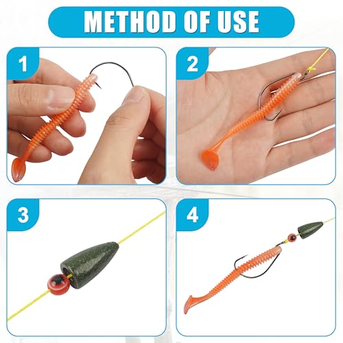 Bullet Fishing Weights Sinkers, 30pcs Worm Slip Sinkers Weight for Bass Fishing Carolina Rig Texas Rig Drop Casting Sliding Weights Saltwater Freshwater - size: 55pcs Weights Kit