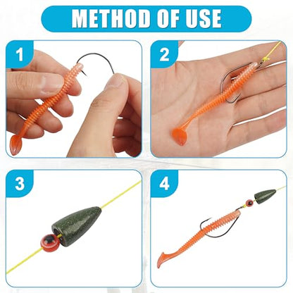 Bullet Fishing Weights Sinkers, 30pcs Worm Slip Sinkers Weight for Bass Fishing Carolina Rig Texas Rig Drop Casting Sliding Weights Saltwater Freshwater - size: 55pcs Weights Kit