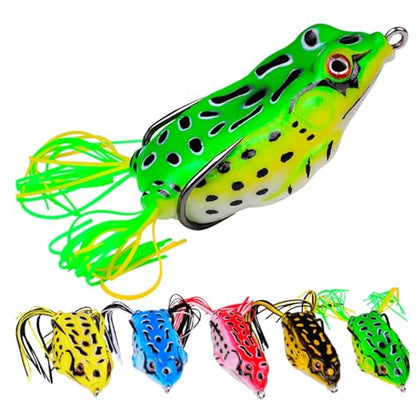 13g 6cm Plastic Frog Bait with 3D Eyes & Hooks, Soft Tube Topwater Artificial Fishing Lure Sinking Lures - color: Blue