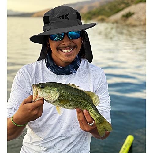 KastKing Sol Armis UPF 50 Boonie Hat - Sun Protection Hat, Fishing Hat, Beach & Hiking Hat, Paddling - color: U: Gray, size: With Neck Shield