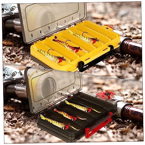 2pcs Fishing Lure Organizer Drain Design Multi-Compartment Bait Storage Box for Soft and Hard Lures for Freshwater Fishing Gear and Accessories