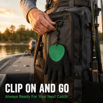 Fishing Gloves for Men with Quick Release Keychain, Fish Handling Gloves with Magnetic Carabiner, Anti Slip Fish Gloves with for Bass Fishing, Catfish, Kayak & Shore Fishing - color: Left & Right